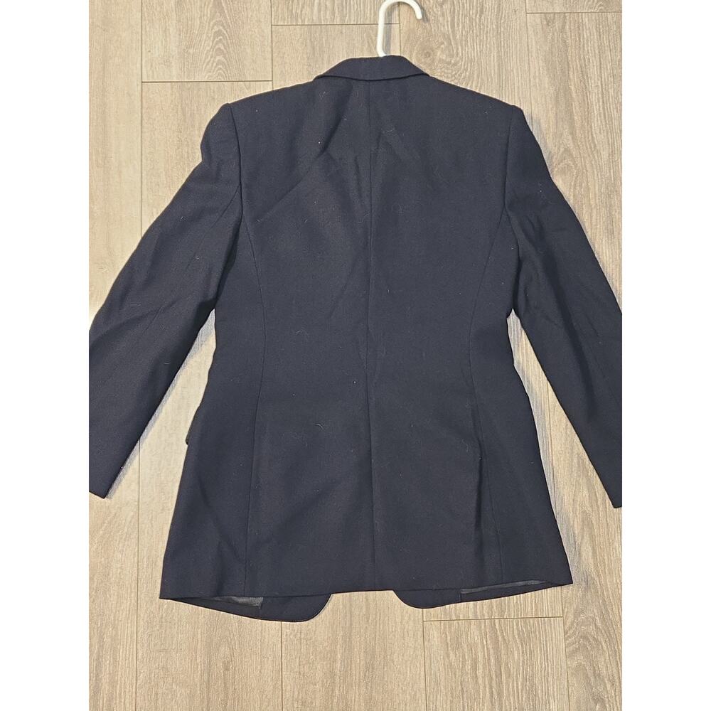 Vintage Lauren Ralph Lauren Crest Blazer Womens 4 Navy Wool Gold Buttons Preppy - Picture 14 of 15